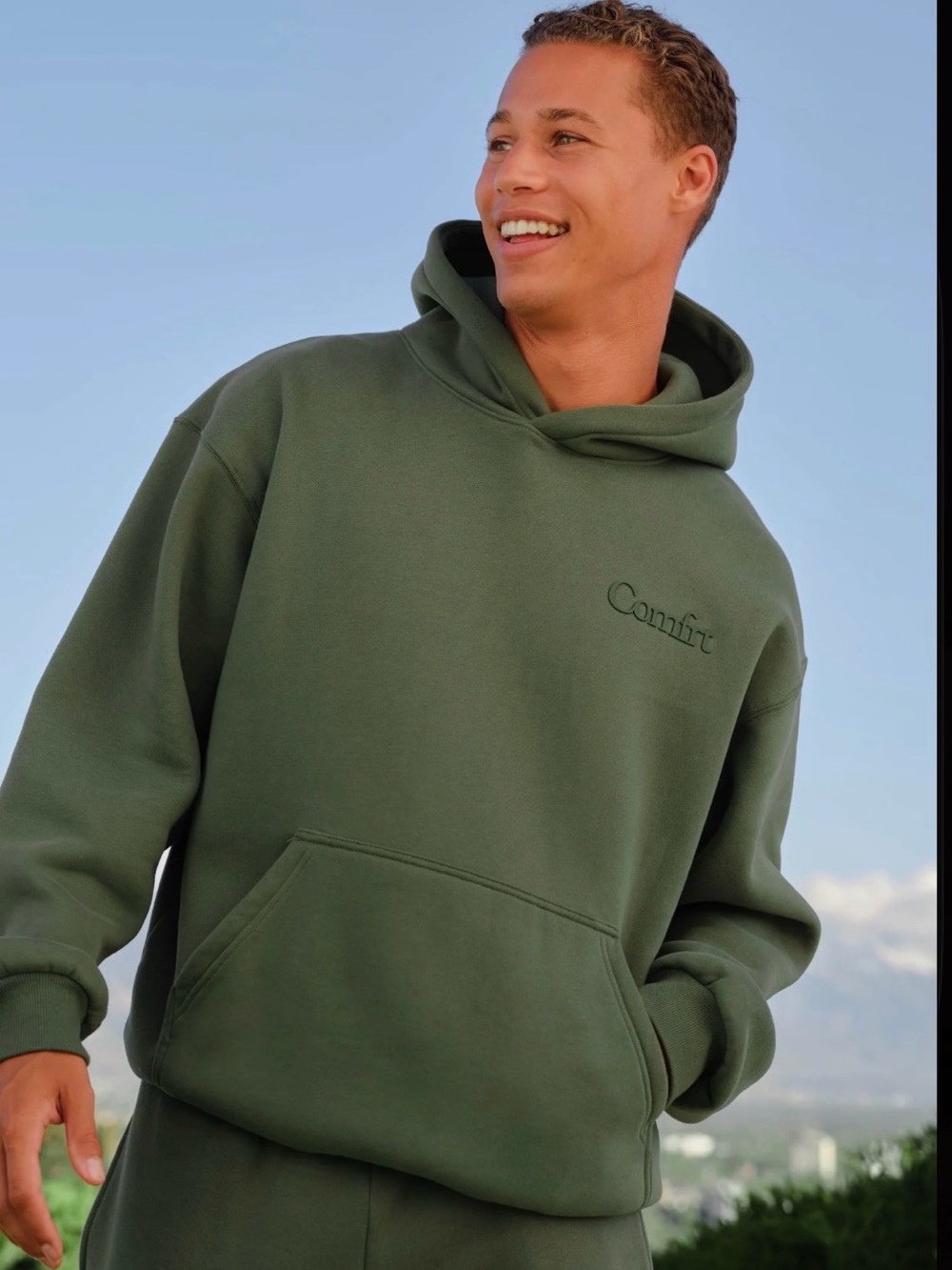 Comfort Olive Green  Hoodie Sweatshirt unisex